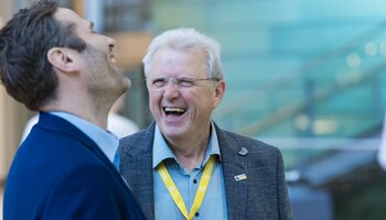 zwei lachende Vorsitzende | © © GdP-BW 2026 - Kay Herschelmann / alle Rechte vorbehalten