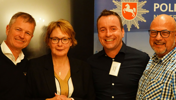 v.l. Mohrherr, Innenministerin Berens, Klimpke, Bech | © GdP Hessen