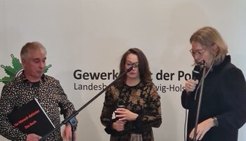 Landesgeschäftsführerin der GdP Schleswig-Holstein Dr. Susanne Rieckhof mit Grußworten | © GdP SH