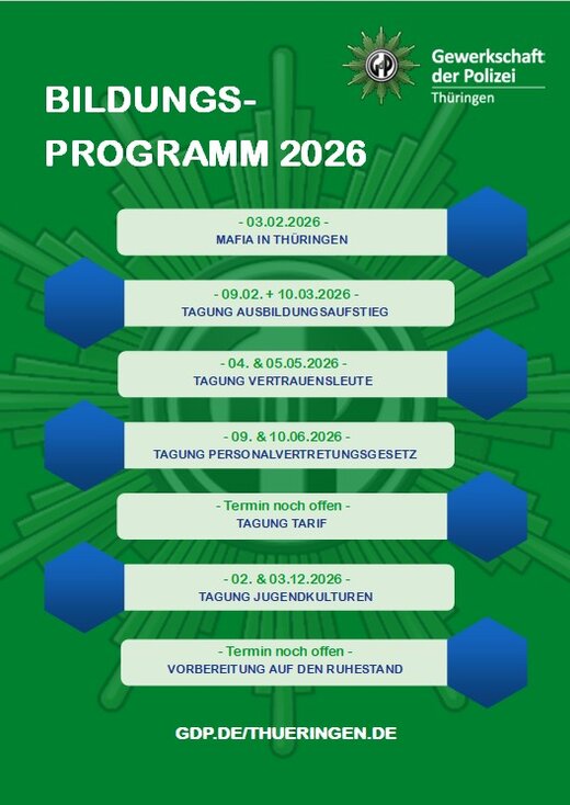 Bildungsangebot 2026 | © GdP Thüringen